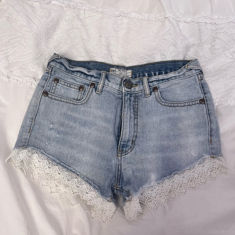 Free people shorts with lace trim